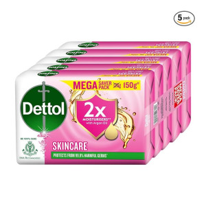 Dettol Skincare Moisturizing Bathing Soap Bar with Argan Oil (Pack of 5)