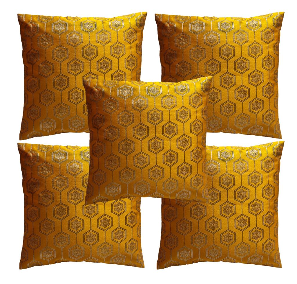 Deal Dhupion Silk Pillow Covers 12×12 Set of 5
