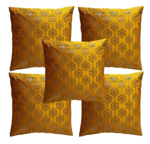 Deal Dhupion Silk Pillow Covers 12×12 Set of 5