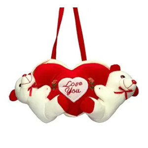 DIKANG Hanging Couple Teddy Bear with Heart Valentine Gift