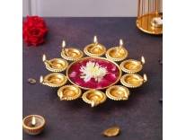 Diya Shape Urli Bowl for Home Decor