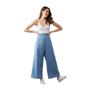 Dolce Crudo Women’s Wide-Leg High Rise Denim Pants