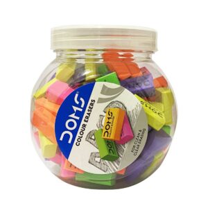Deal Doms Color Erasers Jar Pack of 100 for Rs. 91