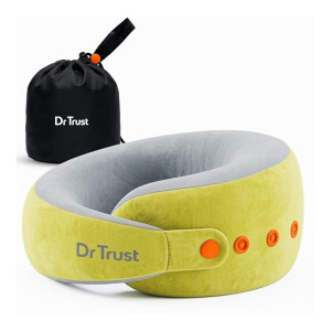 Dr Trust Cocoon Travel Neck Pillow 360° Ergonomic Memory Foam Pillow with 4 Adjustable Buttons