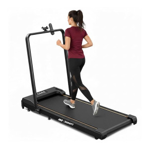 Durafit Compact 2.5HP Peak BLDC Motor Treadmill with Mobile Stand & Remote Control, 120 kg User Capacity, Foldable Under-Desk Design