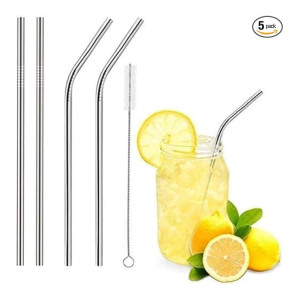 E-COSMOS Reusable Stainless Steel Straws with Brushes