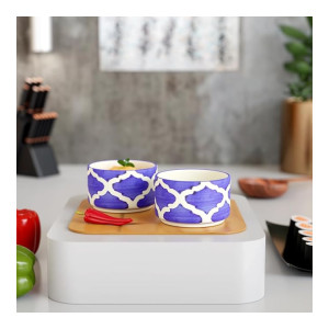 Earth Store Blue Moroccan Ceramic Dip Bowl Set of 2