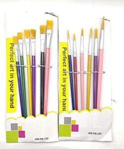 ECLET Paint Brush Combo 6 Flat/6 Round Wood/Nylon Rs. 69