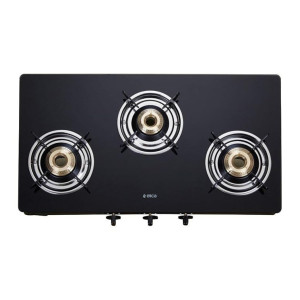 Elica Vetro Glass Top 3 Burner Gas Stove
