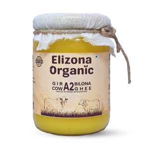 Elizona Organic Pure A2 Gir Cow Ghee 500ML (Vedic Bilona)