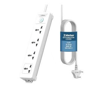EMBOX 1500W Extension Board with 4 Universal Sockets & Master Switch