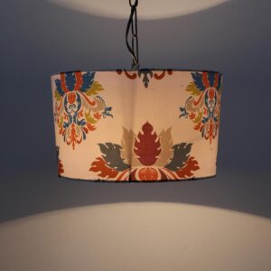 Deal English Oak L Print Fabric Pendant Light Hanging Lamp Rs.292