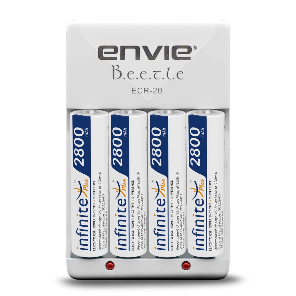 Envie Charger for AA AAA Rechargeable Batteries
