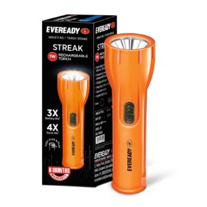 Eveready Streak DL22 Rechargeable Torch 1W Emergency Light Rs. 190