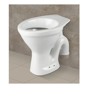 EWC Premium Floor Mounted White Glossy Western Toilet Commode S-Trap