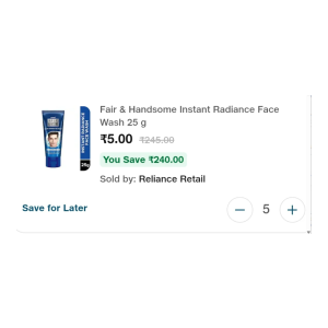 Fair & Handsome Instant Radiance Face Wash