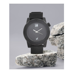 Fastrack Quartz Black Dial Silicone Strap Unisex Analog Watch