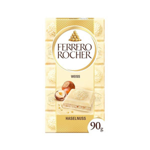 Ferrero Rocher White Chocolate With Hazelnut Bar, 90 Gram