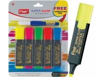 FLAIR Super Glow Highlighter Set of 6 Multicolor Rs. 62 Deal