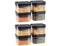 Floraware Food Safe Airtight Container 450ml Set 8 Black