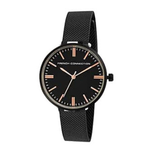 French Connection Women’s Rose Analog Watch Black Strap