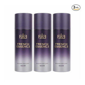 French Essence Noir Deodorant Body Spray (Pack of 3)