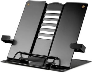 FRENYEAR Metal Book Stand Portable Cookbook Holder Adjustable Recipes Organizer Rs. 285