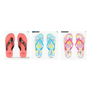 FRISBEE Striped Thong-Strap Flip Flops