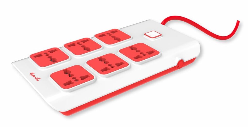 Deal Fybros Extension Board 6 Socket 2 Meter Cord Surge Protector Rs. 544