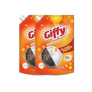 Giffy Liquid Dishwash Gel (Pack of 2) with Enzymes & Turbo Boosters