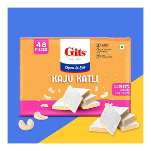 Gits Kaju Katli 500 Gm (Finest Cashews, No Added Colours)