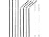 Glass Straws Pack of 10 with Cleaning Brushes