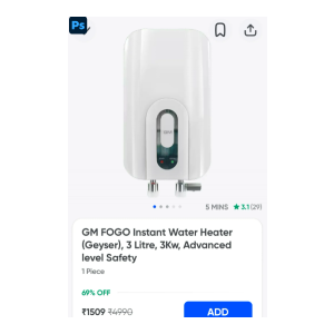 GM FOGO Instant Water Heater 3/5 Litre