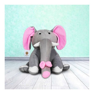Goldenhub Grey Teddy Elephant Plush Soft Toy, 30 cm