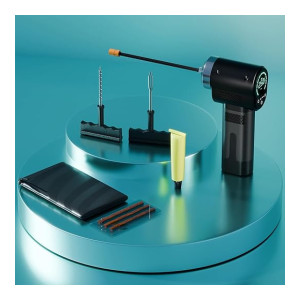 GoMechanic Wireless Tyre Inflator for Car & Bike with Puncture Repair Kit