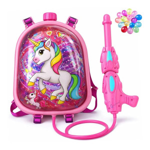 Unicorn Holi Pichkari Water Toy Gun with Pressure Mechanism & 3100ml Tank + 100 Balloons