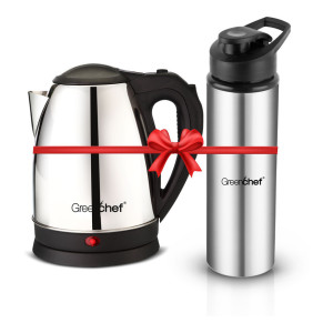 Greenchef Electric Kettle 1.5L with Stainless Steel Water Bottle 900 ML