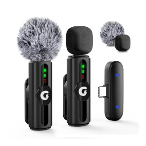 GRENARO Mic for YouTube Wireless, 3-Level Adjustable Noise Reduction Mic Wireless,S12 Wireless Microphone for Youtubers with LED Indicator Light (Dual Channel Type-C Port Version) at Rs988 | Amazon Deal