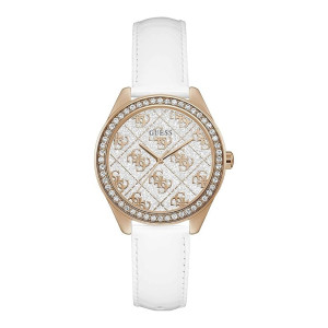 Guess Round 37mm White Dial Analog Women Watch
