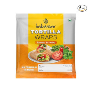 Habanero Tomato & Herbs Tortilla Wrap (6 Tortillas, 8 Inch, 330g)