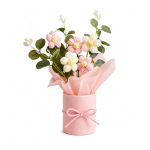 Handmade Crochet Flower Bouquet Pink at Rs169 | Amazon Deal