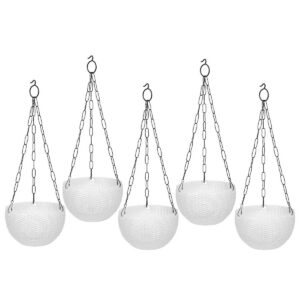 Hanging Planters Round Shape Flower Pots Pack of 5 White Rs.310 @ Amazon