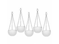 Hanging Planters Round Shape Flower Pots Pack of 5 White Rs.310 @ Amazon