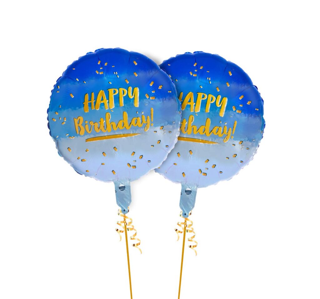 Happy Birthday Foil Balloon (Pack of 2) Blue