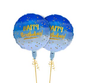 Happy Birthday Foil Balloon (Pack of 2) Blue