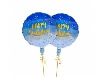 Happy Birthday Foil Balloon (Pack of 2) Blue
