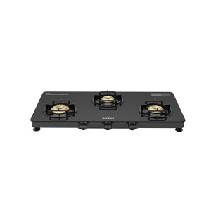 Havells Contour Toughened Glass-Top 3 Brass Burner LPG Gas Stove