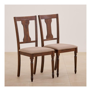 Home Centre Helios Zoe Set of 2 Fabric Dining Chairs – Brown