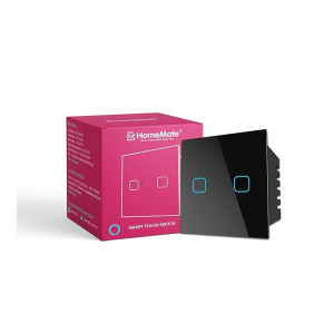 HomeMate WiFi 2 Gang Touch Switch | No Hub Required | Alexa & Google Home Compatible