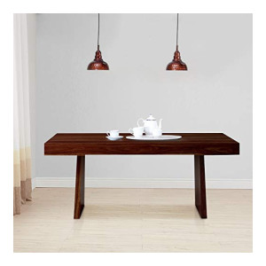 HomeTown Austin Solid Wood Six Seater Dining Table in Honey Colour